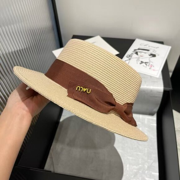 Miu Miu Straw Hat with Red Trim main image 8